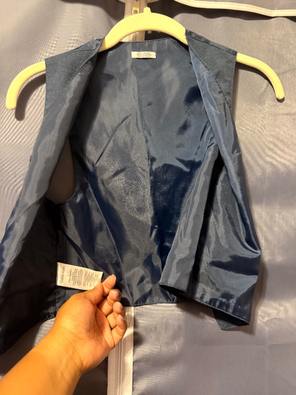 Calvin Klein Boys Dress Vest | Size 7 | Navy Blue | Wedding • Ring Bearer • Form